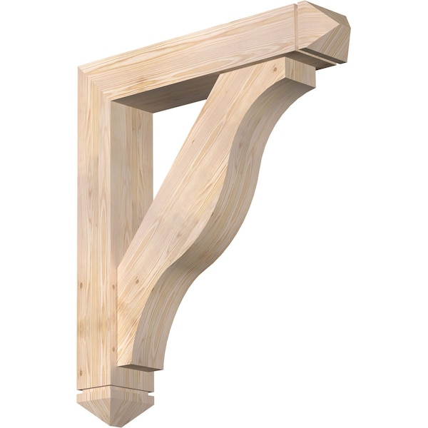Ekena Millwork Funston Arts and Crafts Smooth Bracket w/ Offset Brace, Douglas Fir, 7 1/2"W x 38"D x 44"H BKT0806X38X44FST03SDF - main